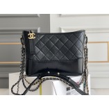Chanel Gabrielle Hobo Black with Gold Hardware Lamb Leather Hass Factory leather 27cm