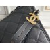 Chanel Gabrielle Hobo Black with Gold Hardware Lamb Leather Hass Factory leather 27cm