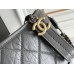 Chanel Gabrielle Hobo 22A Gray with Gold Hardware Lamb Leather Hass Factory leather 15x20x8cm