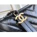 Chanel Gabrielle Hobo Black with Gold Hardware V Pattern Lamb Leather Hass Factory leather 15x20x8cm