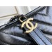 Chanel Gabrielle Hobo Black with Gold Hardware V Pattern Lamb Leather Hass Factory leather 15x20x8cm