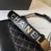 Chanel Gabrielle Hobo Black with Gold Hardware New Alphabet Shoulder Strap Lamb Leather Hass Factory leather 25cm