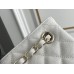 Chanel 22S Hobo Small Barrel Bag White Champagne Gold Hardware Caviar Leather Hass Factory leather 16x15x9cm