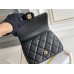 Chanel Classic Flap bag Heart Shaped Black with Gold Hardware Medium Size 20 Caviar Leather Hass Factory leather 20cm