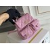 Chanel 23P Vintage Double Pocket Backpack Pink Champagne Gold Hardware Caviar Leather Hass Factory leather 18x17x10cm