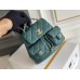 Chanel 23P Vintage Double Pocket Backpack Blue Champagne Gold Hardware Small Size Caviar Leather Hass Factory leather 18x17x10cm