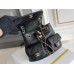 Chanel 23P Vintage Double Pocket Backpack Black Champagne Gold Hardware Small Size Caviar Leather Hass Factory leather 18x17x10cm
