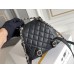 Chanel 23A Double Pocket Vintage Backpack Black Champagne Gold Hardware Small Size Calfskin Leather Hass Factory leather 18x17x10cm