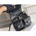 Chanel 23A Double Pocket Vintage Backpack Black Champagne Gold Hardware Medium Size Calfskin Leather Hass Factory leather 18x17x10cm