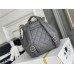 Chanel 22A Duma Backpack Gray Champagne Gold Hardware Small Size Lambskin Leather Hass Factory leather 18x18x12cm