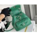 Chanel 22A Duma Backpack Green Champagne Gold Hardware Small Size Lambskin Leather Hass Factory leather 18x18x12cm