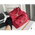 Chanel 2022cc Small Backpack Red Champagne Gold Hardware Calfskin Leather Hass Factory leather 18x18x12cm