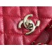 Chanel 2022cc Small Backpack Red Champagne Gold Hardware Calfskin Leather Hass Factory leather 18x18x12cm