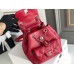 Chanel 2022cc Small Backpack Red Champagne Gold Hardware Calfskin Leather Hass Factory leather 18x18x12cm