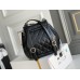 Chanel 2022cc Small Backpack Black Champagne Gold Hardware Calfskin Leather Hass Factory leather 18x18x12cm