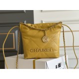 Chanel 23A Chanel 22 Mini Mango Yellow Gold Hardware Calfskin Leather Hass Factory leather 19x20x6cm