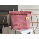 Chanel 23 Chanel 22 Mini Coral Pink Gold Hardware Calfskin Leather Hass Factory leather 19x20x6cm
