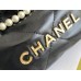 Chanel 23S Chanel 22 Mini Black Pearl Chain Gold Hardware Calfskin Leather Hass Factory leather 19x20x6cm