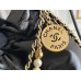 Chanel 23S Chanel 22 Mini Black Pearl Chain Gold Hardware Calfskin Leather Hass Factory leather 19x20x6cm