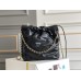 Chanel 23S Chanel 22 Mini Black Gold Hardware Calfskin Leather Hass Factory leather 19x20x6cm
