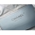 Chanel 23A Chanel 22 Mini Milky Blue Silver Hardware Calfskin Leather Hass Factory leather 19x20x6cm