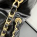 Chanel 22S Chanel 22 Small Double Shoulder Bag Black Gold Hardware Calfskin Leather Hass Factory leather 51x40x9cm