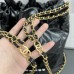 Chanel 22S Chanel 22 Small Double Shoulder Bag Black Gold Hardware Calfskin Leather Hass Factory leather 51x40x9cm