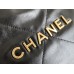 Chanel 22S Chanel 22 Bag Small Size 34 Black Gold Hardware Calfskin Leather Hass Factory leather 29x35x11cm