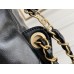Chanel 22S Chanel 22 Bag Small Size 34 Black Gold Hardware Calfskin Leather Hass Factory leather 29x35x11cm