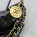 Chanel 22S Chanel 22 Bag Small Size 35 Black White Letters Gold Hardware Calfskin Leather Hass Factory leather 29x35x11cm