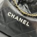 Chanel 22S Chanel 22 Bag Small Size 35 Black White Letters Gold Hardware Calfskin Leather Hass Factory leather 29x35x11cm
