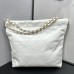 Chanel 22S Chanel 22 Bag Small Size 35 White Black Letters Gold Hardware Calfskin Leather Hass Factory leather 29x35x11cm
