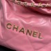 Chanel 22S Chanel 22 Bag Small Size 35 Peach Pink Gold Hardware Calfskin Leather Hass Factory leather 29x35x11cm