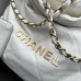 Chanel 22S Chanel 22 Bag Small Size 35 White Gold Hardware Calfskin Leather Hass Factory leather 29x35x11cm