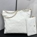 Chanel 22S Chanel 22 Bag Small Size 35 White Gold Hardware Calfskin Leather Hass Factory leather 29x35x11cm
