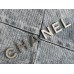 Chanel 23P Chanel 22 Bag Denim Backpack Silver Hardware Silver Hardware Calfskin Leather Hass Factory leather 29x35x11cm