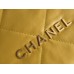 Chanel 23S Chanel 22 Bag Silver Hardware Small Size 37 Mango Yellow Calfskin Leather Hass Factory leather 35x37x7cm