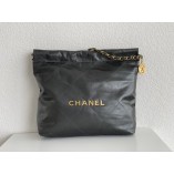 Chanel 22S Chanel 22 Bag Gray Small Size 37 Gold Hardware Calfskin Leather Hass Factory leather 35x37x7cm