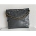 Chanel 22S Chanel 22 Bag Gray Small Size 37 Gold Hardware Calfskin Leather Hass Factory leather 35x37x7cm