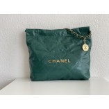 Chanel 22S Chanel 22 Bag Green Small Size 37 Gold Hardware Calfskin Leather Hass Factory leather 35x37x7cm