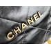 Chanel 22K Chanel 22 Bag Black with White Lines Small Size 37 Gold Hardware Calfskin Leather Hass Factory leather 35x37x7cm