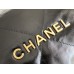 Chanel 22K Chanel 22 Bag Black with Black Lines Small Size 37 Gold Hardware Calfskin Leather Hass Factory leather 35x37x7cm