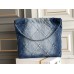 Chanel 23C 22 Bag, medium size, denim fabric, silver-tone hardware, 39x42x8cm