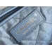 Chanel 23C 22 Bag, medium size, denim fabric, silver-tone hardware, 39x42x8cm