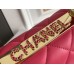 Chanel 23S Trendy CC in medium size 25, peach pink, lambskin, light gold-tone hardware, Hass Factory leather, 17x25x12cm
