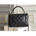 Chanel 23S Trendy CC in medium size 25, black, lambskin, light gold-tone hardware, Hass Factory leather, 17x25x12cm
