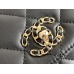 Chanel 23S Trendy CC in medium size 25, black, lambskin, light gold-tone hardware, Hass Factory leather, 17x25x12cm