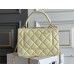 Chanel 23S Trendy CC in medium size 25, light yellow, lambskin, light gold-tone hardware, Hass Factory leather, 17x25x12cm