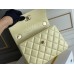 Chanel 23S Trendy CC in medium size 25, light yellow, lambskin, light gold-tone hardware, Hass Factory leather, 17x25x12cm
