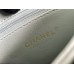 Chanel 23S Trendy CC in medium size 25, light blue, lambskin, light gold-tone hardware, Hass Factory leather, 17x25x12cm